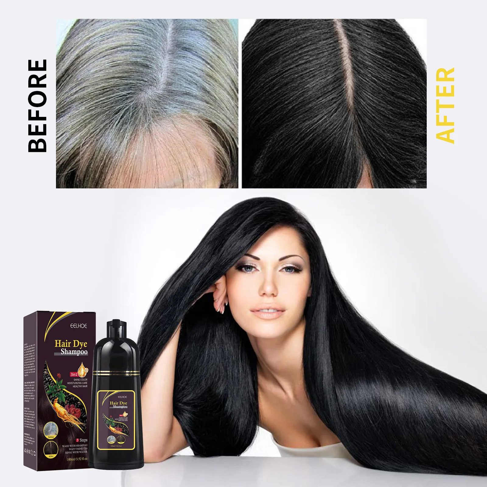 Hair Spray Color - 100ML Magic Natural Herbal Hair Dye