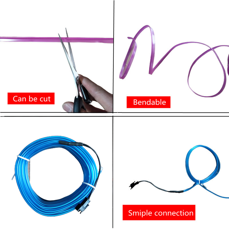 1M/3M/5M Car Interior Led Deco - Led El Wire 评论和价格
