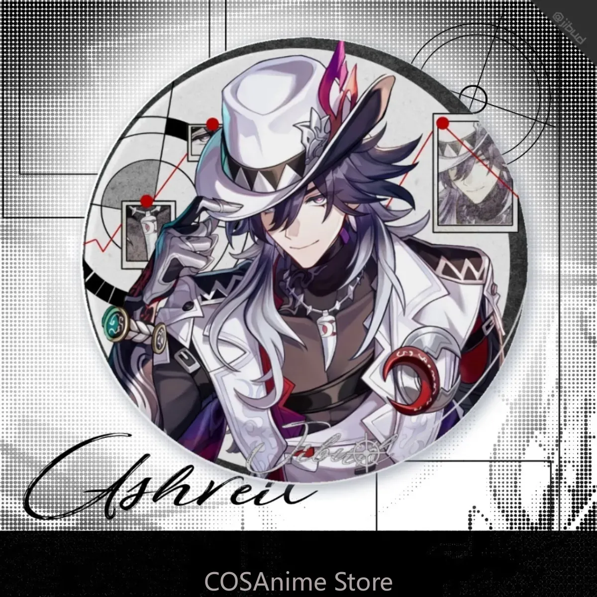Ashveil Badge Anime Honkai：Sta - Acrylic Cosplay Prop 评论和价格