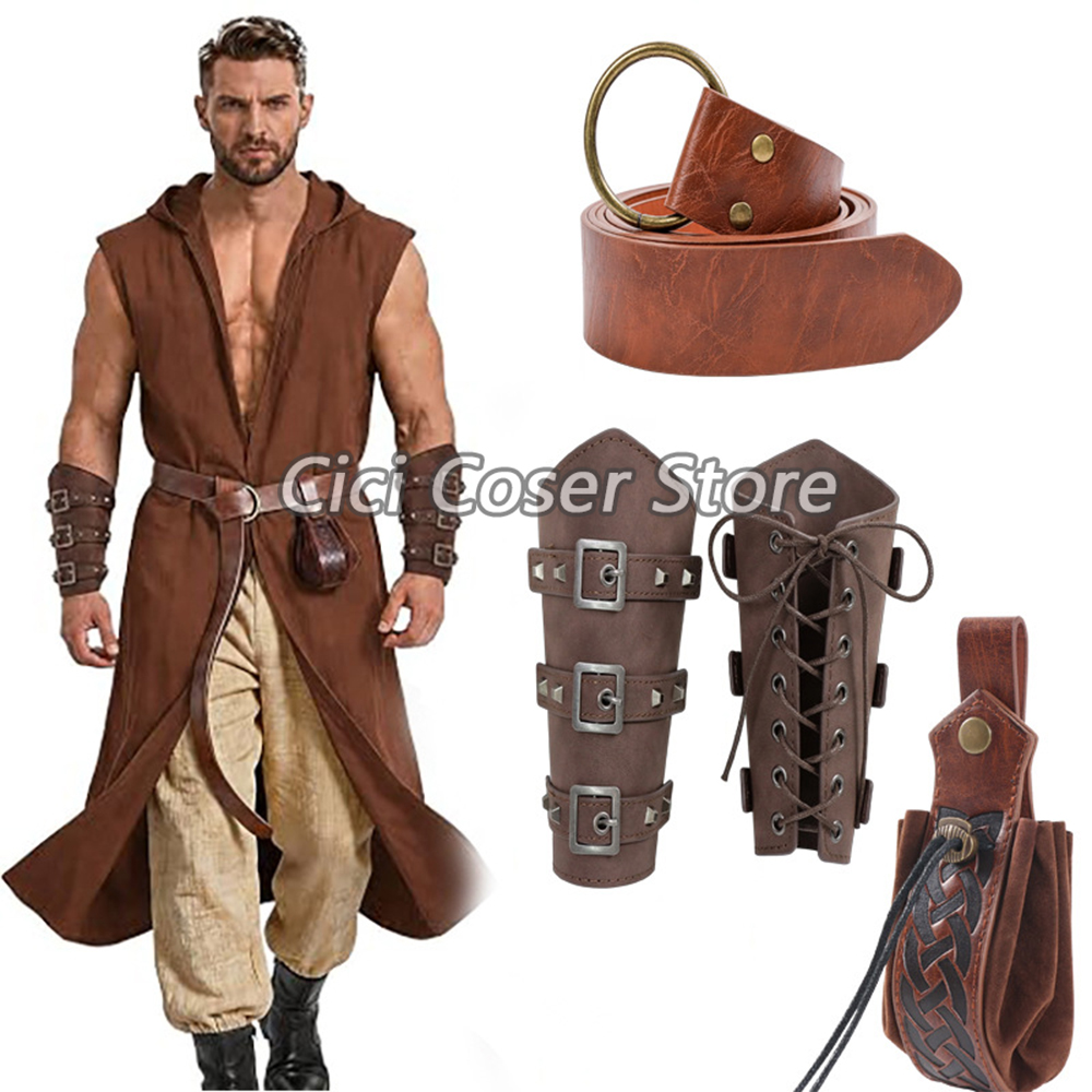 Medieval PU Leather Belt Brace - Cosplay Props 评论和价格