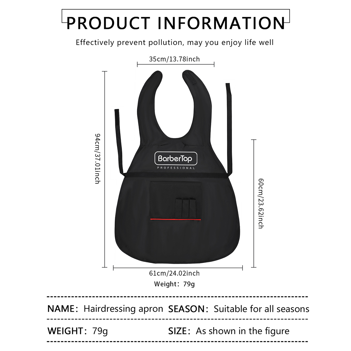 Black Stylist Apron Waterproof - Hair Spray Color 评论和价格